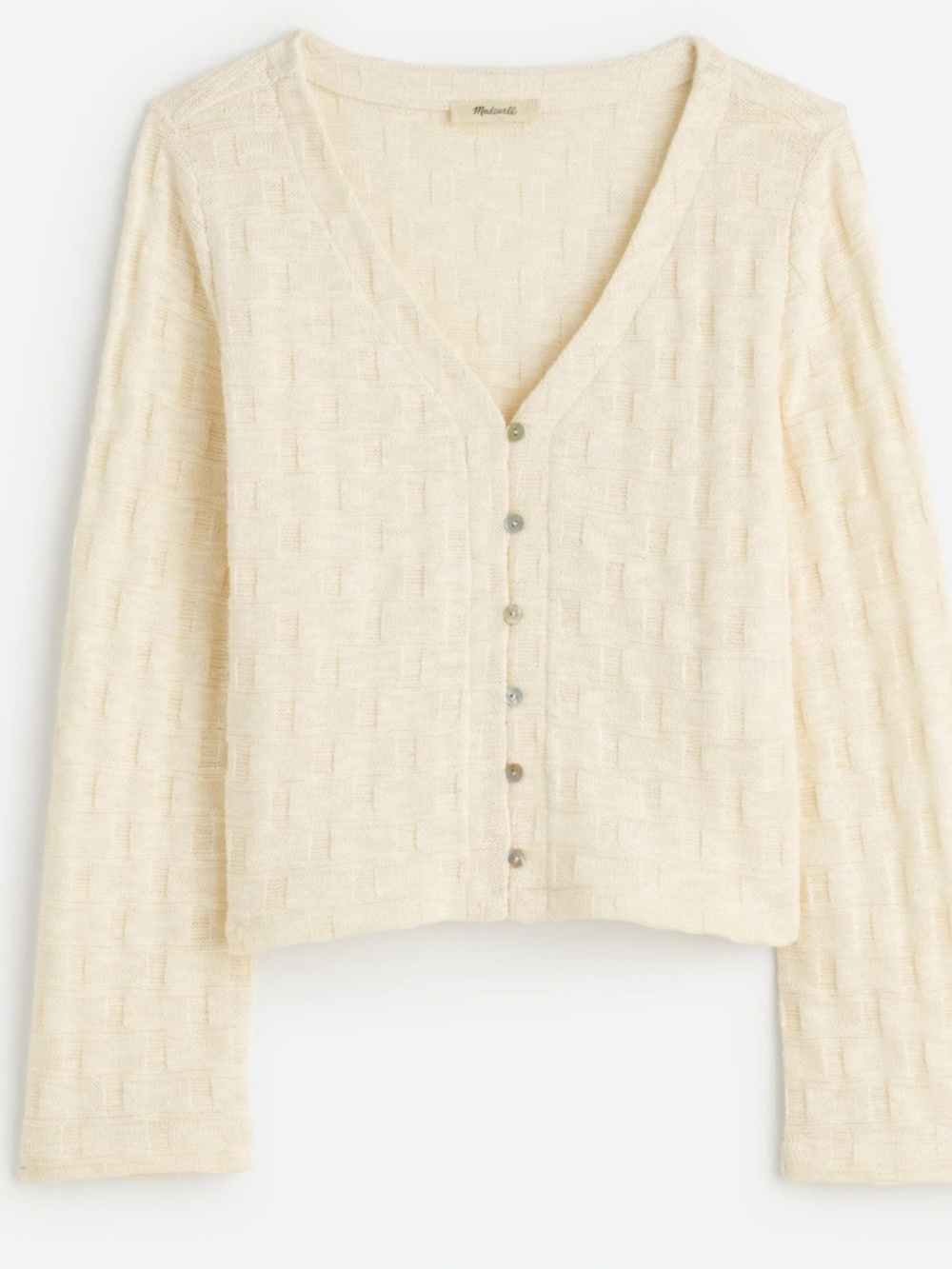 Madewell Cream Open-Knit Crew Sweater